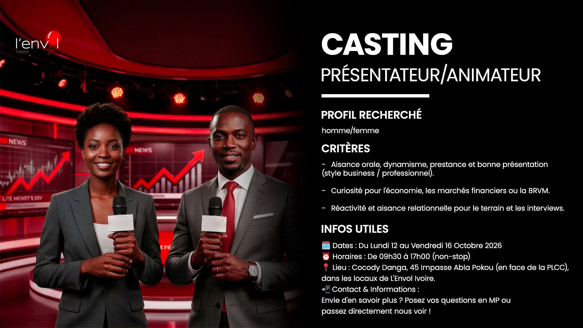 GRAND CASTING PRÉSENTATEUR(TRICE)S & ANIMATEUR(TRI